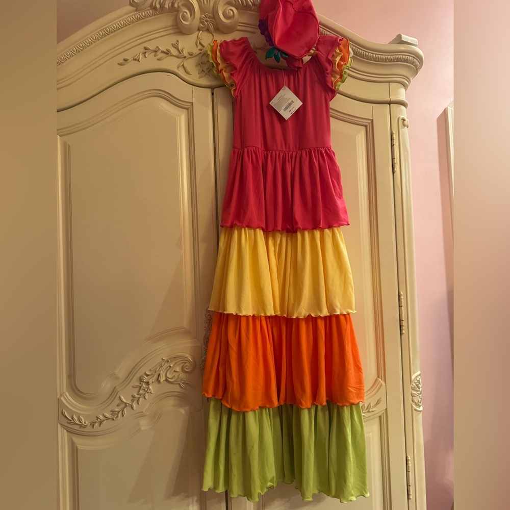 Gymboree Samba Dancer Costume Dress Turban Hat Spain Spanish Flamenco dress up - Picture 7 of 12